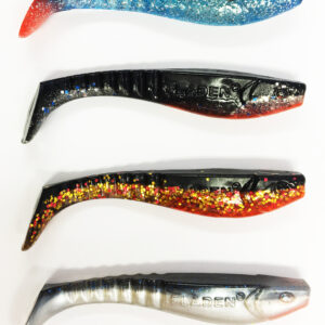 FLADEN Soft Lure Assortment Shad 4pcs + 2 Non Toxic Jigheads