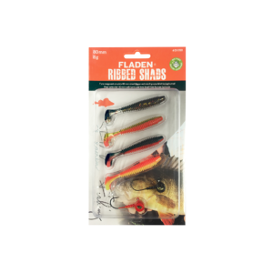 FLADEN Ribbed Shad Softbait Lures Asst - 4 x Jigtails, 2 x Non Toxic Heads