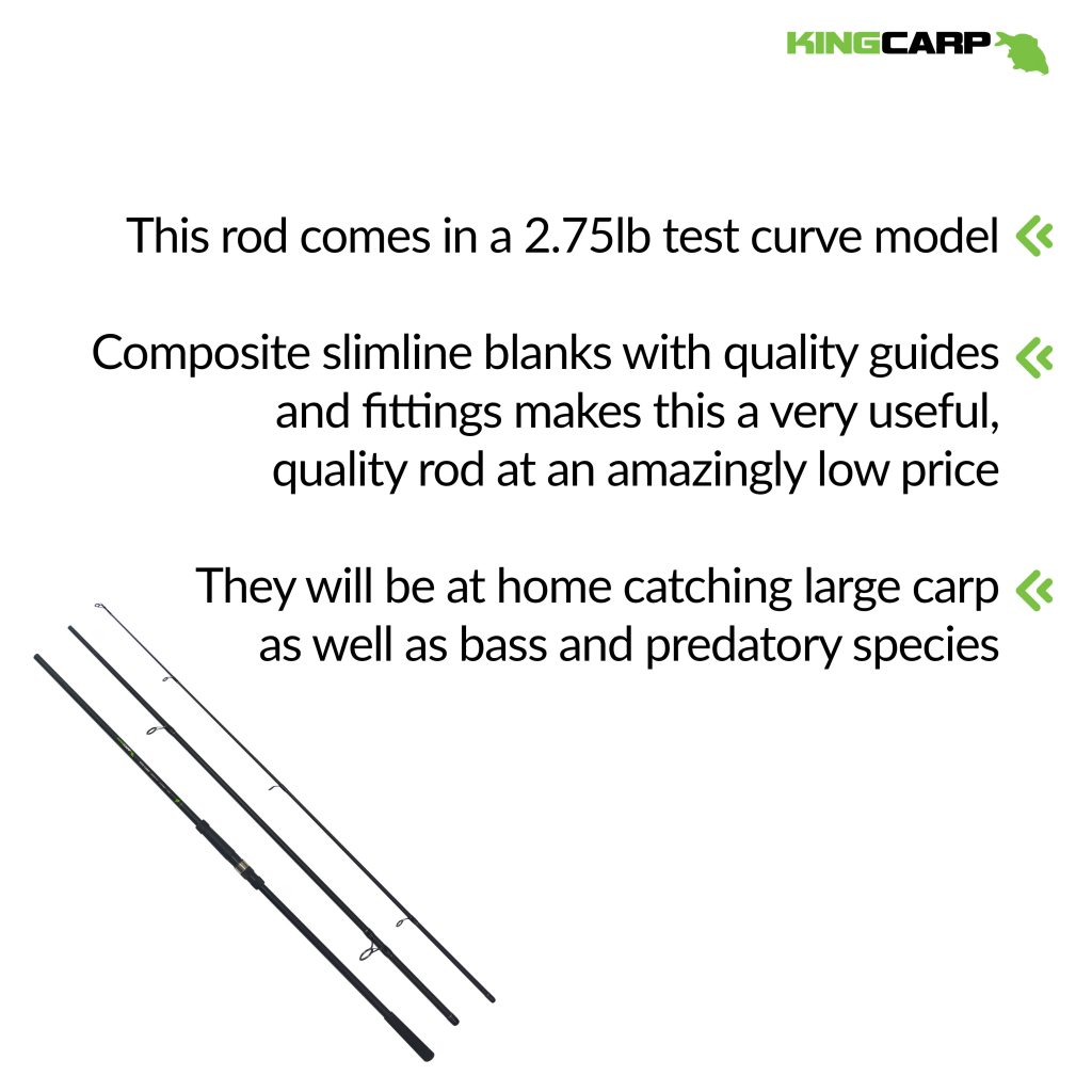KINGCARP 3pc 3.6m Eco Carp Rod 2.75lbs Test Curve - YYS International