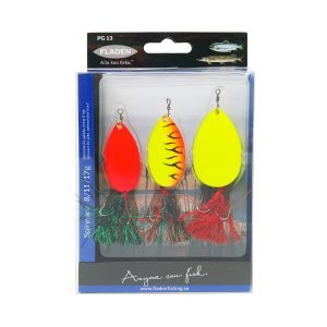 FLADEN Set 3 Spinners 8-17g Fluoro Pike/Salmon/Trout