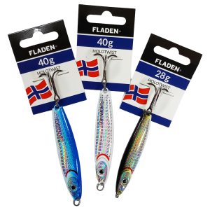 FLADEN HoloTwist Spoon – Spinning Lure for Freshwater & Light Saltwater | 18g, 28g, 40g | Blue-Silver, White-Silver, Yellow-Black-Silver